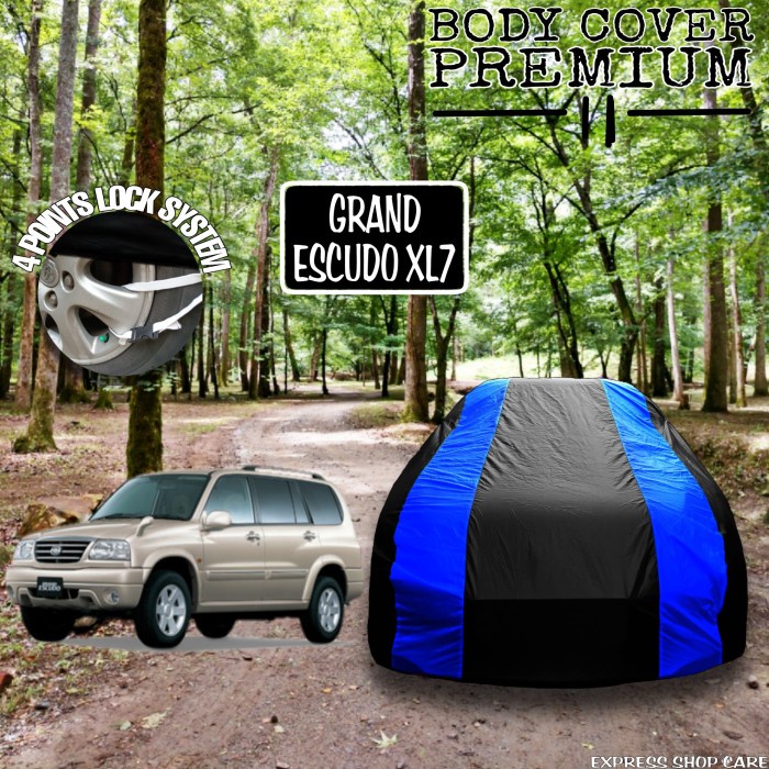 ✅Ready Sarung Mobil Grand Escudo Xl7 List Biru Body Cover Grand Escudo Xl7 Bisa Gojek