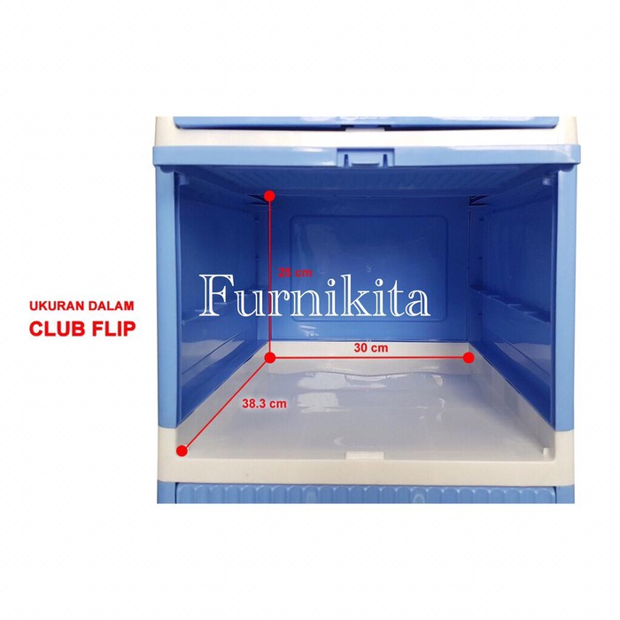 Lemari Plastik Double Club Flip Susun 4 Rak Buku Serbaguna