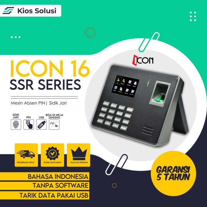 Mesin Absensi Fingerprint Icon 16 Absen Terlaris