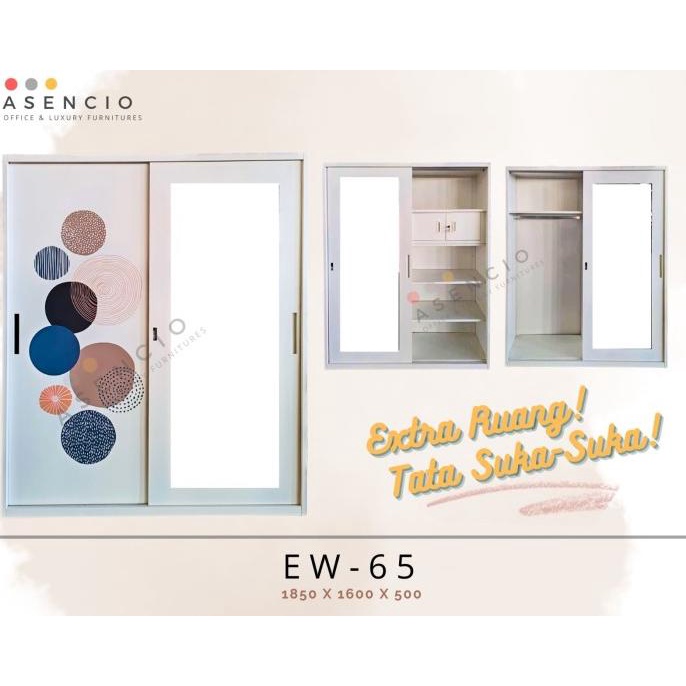 #####] lemari pakain besi asencio 160 cm sliding