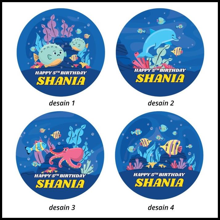 

TERMURAH LABEL STIKER SEA ANIMALS OCEAN KIDS ULANG TAHUN BIRTHDAY !