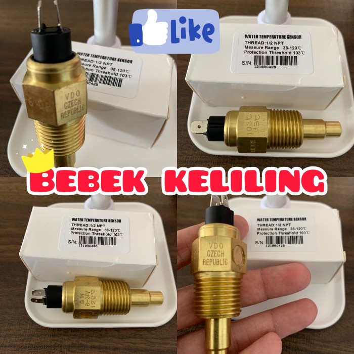 Promo Vdo Water Temperature Sensor 1/2 Inch / Vdo Sensor Temperatur Air / Vd