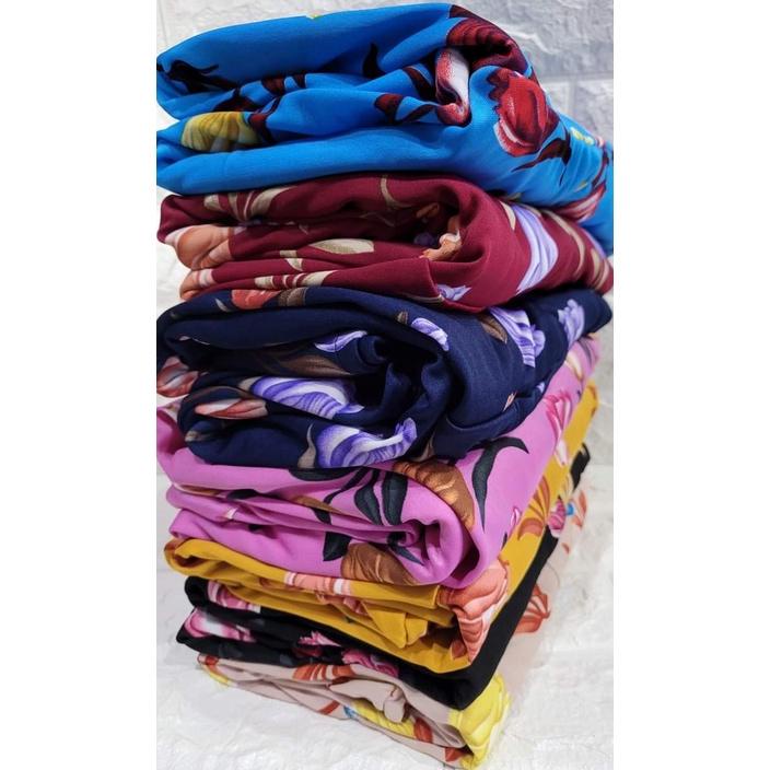 Terbaik GAMIS TULIP_MOTIF  KATUN JEPANG ORIGINAL / GAMIS MOTIF BUNGA TULIP ,.