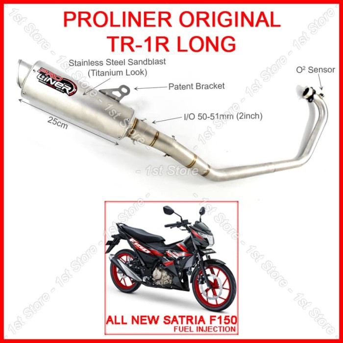[Original] Knalpot Proliner Tr-1R Long All New Satria Fu Fi F150 Fuel Injecton Terbaru