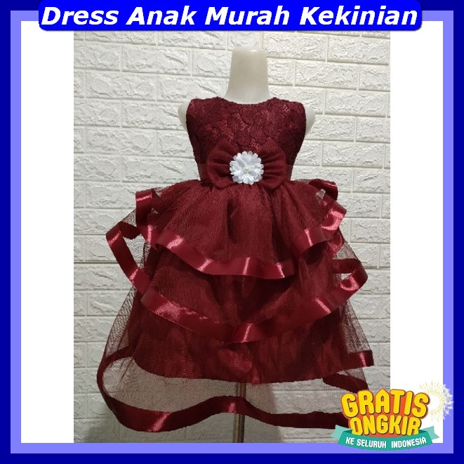 Dress Natal Anak Perempuan Import Bju Natal Remaja Cewe 6 Taun Baju Pesta Anak Perempuan 3 Tahun Gao