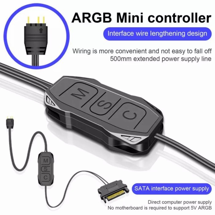 Jonsbo Controller 5v 3pin A-rgb Argb Aura addressable Manual universal