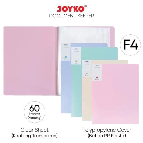 

Special - Joyko Dokumen Keeper / Clear Holder DK-F60F4 F4 60 Sheet Pastel Color !!
