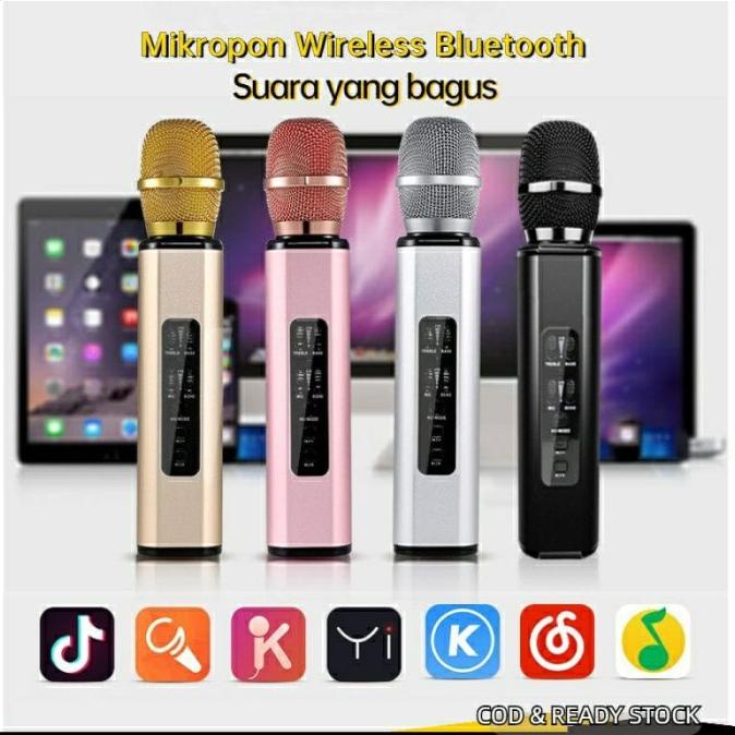 Mic K6 Bluetooth Karaoke Wireless Microphone Karaoke Stereo Sound