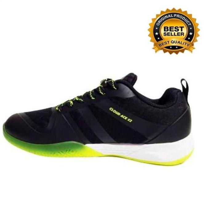 Sepatu Badminton Pria Lining Cloud Ace X2 Aytr048-6 Black/Lime/Orange Berryandano