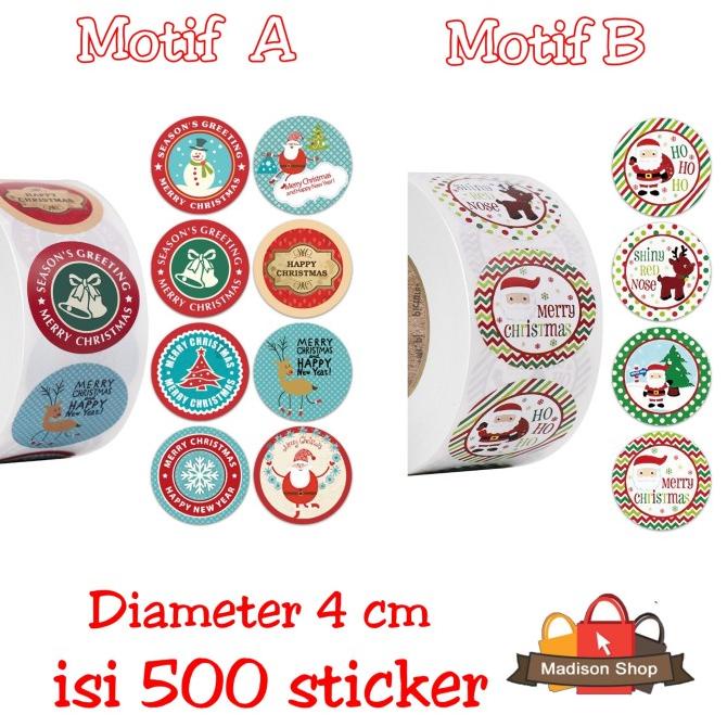 

HAPPYSTORE Stiker Natal 4 cm isi 500 Cutting Sticker Toples Kue Christmas HangTag