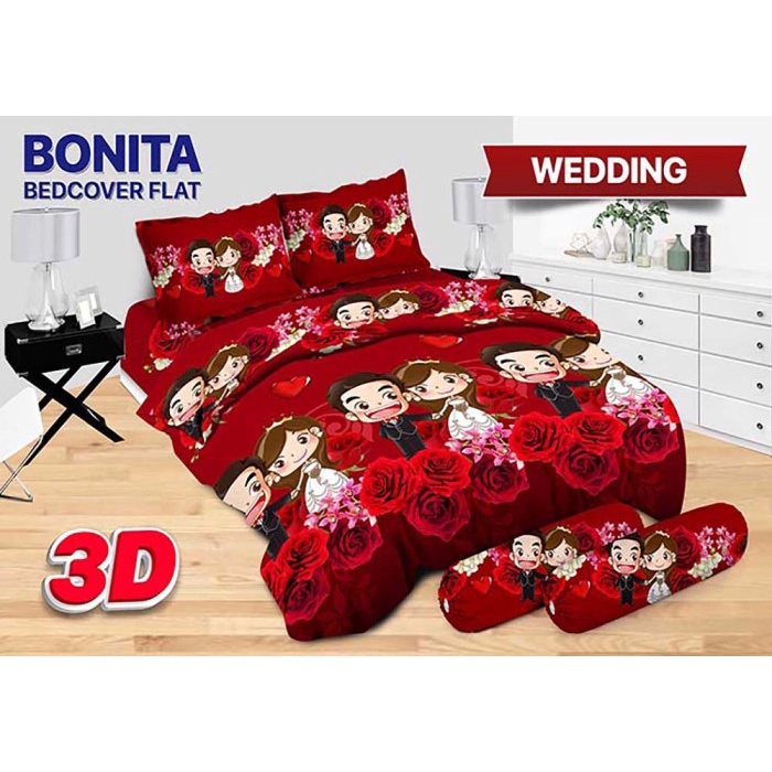 ✅Termurah Bedcover Bonita Sprei Flat King 180 X 200 Cm - Wedding Limited