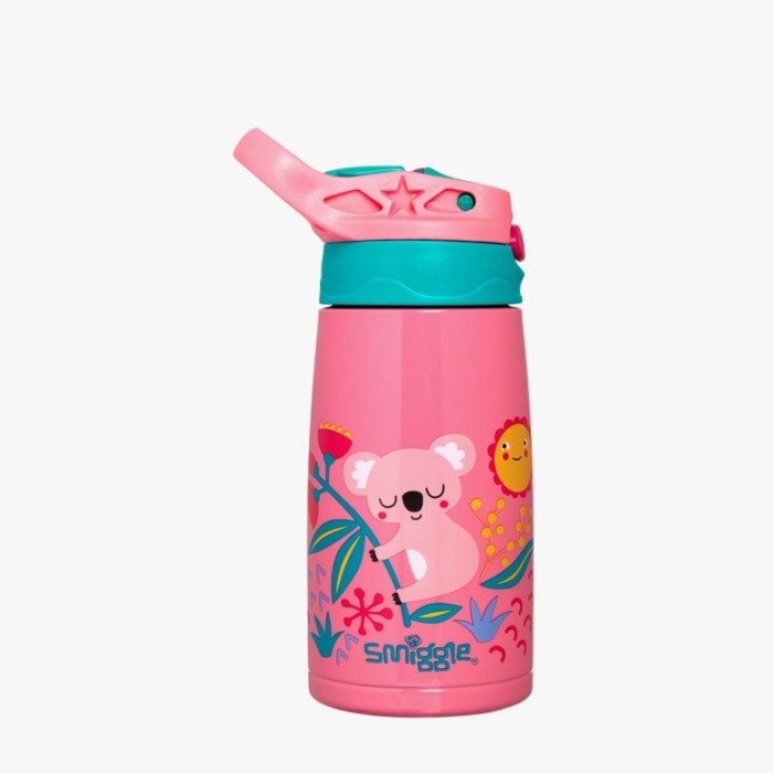 ✅Termurah Smiggle Bottle Steel Flip Jnr Lmates Koala Pink Terbaru