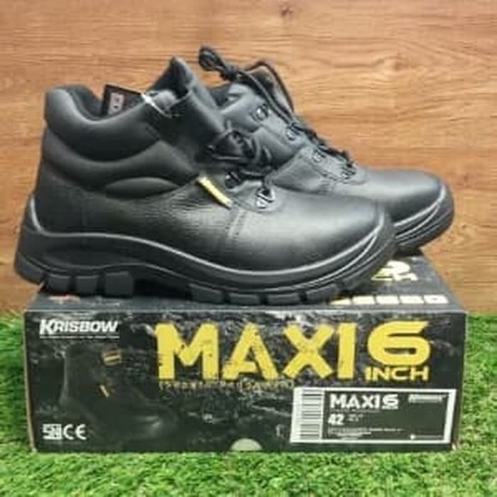 ✨COD Krisbow Safety Shoes Maxi 6 Inch Hitam - Sepatu Safety Pengaman Kerja Bisa Sameday