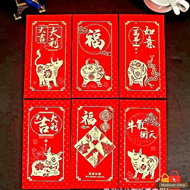 

Christneww Angpao Kerbau 2021 Murah Angpau Merah Emas Shio Kerbau Ampao Tebal Pengiriman Cepat