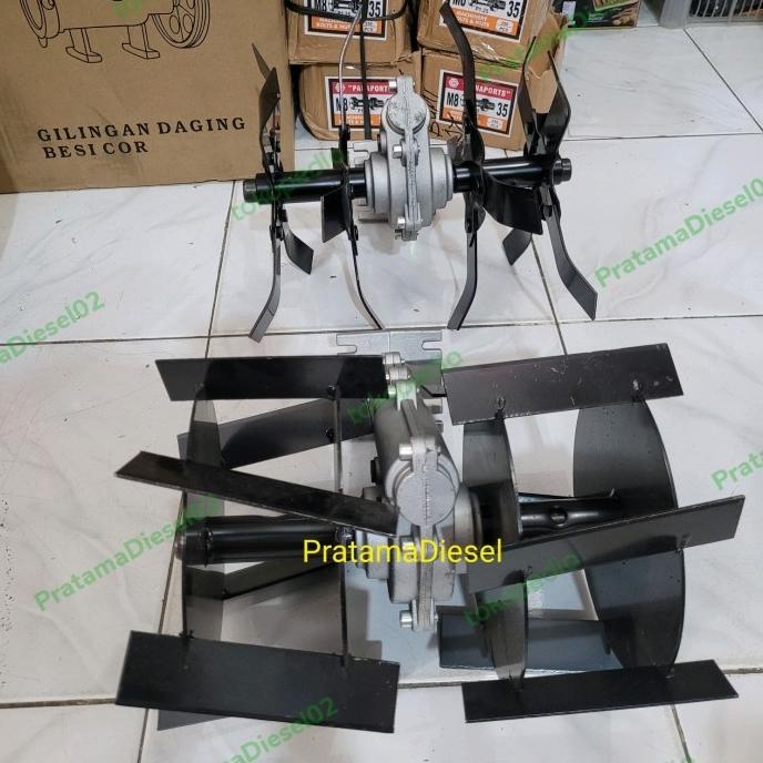 Cultivator Bajak Sawah Mesin Potong Rumput Penggembur Tanah+Penyiang