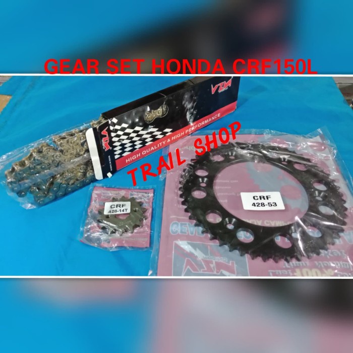✨Ori Gear Set Honda Crf150L Merek Vzm Bisa Sameday