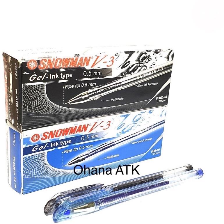 

ORIGINAL [ISI 12] Pulpen Snowman V3 Pen gel 0.5mm Bulpen Bolpoin TERLARIS