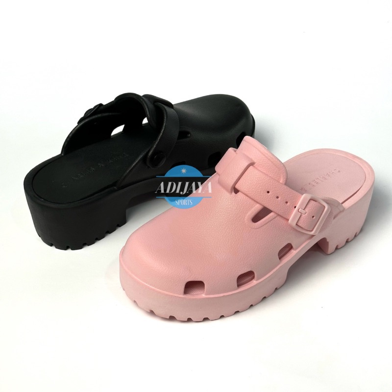 [MODEL TERKINI] Sandal Charles And Keith Mae Buckled Platform Sandal Selop Hak Tinggi Jelly Wanita