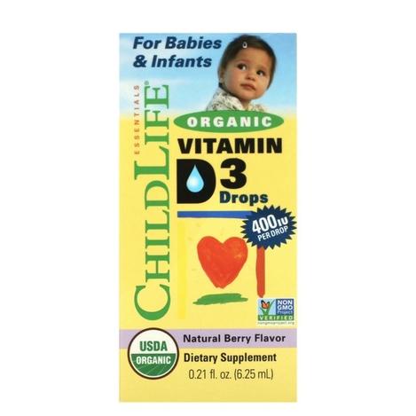 CHILDLIFE ORGANIC VITAMIN D3 DROPS NATURAL BERRY FLAVOR 400 IU (6,25 ML)