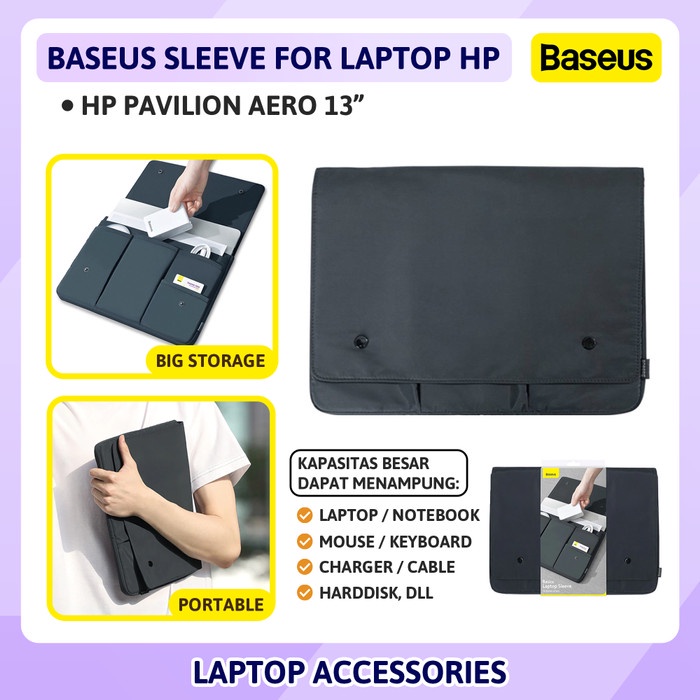 HP Pavilion Aero 13 13.3 inch Baseus Tas Sleeve Bag Case Sarung Laptop