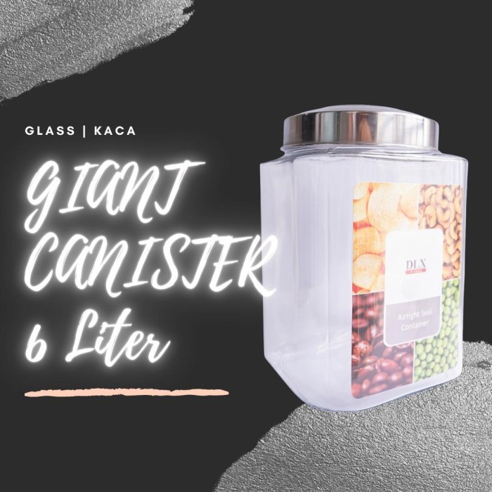 

Kerupuk - Giant Canister 6 Liter Toples Kaca Asinan Kerupuk Tutup Stainless