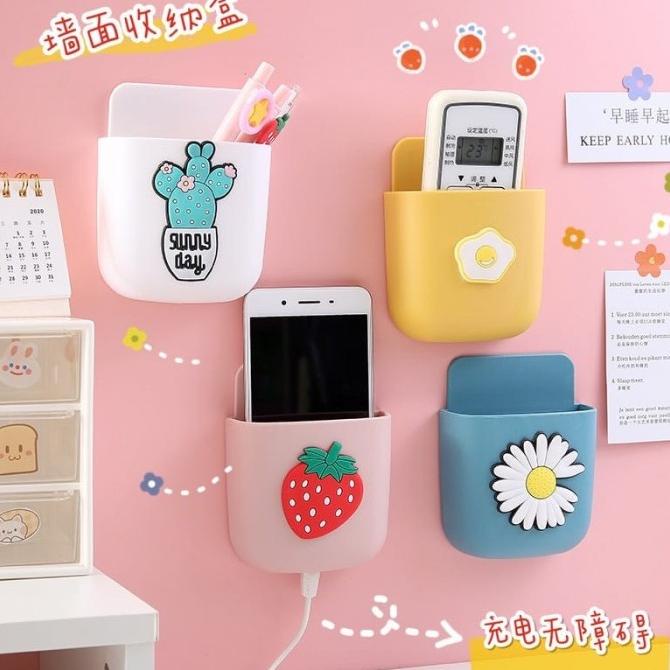 Rak Handphone Dinding Tempel Kotak Tempat Charger Hp Karakter / Remote Kode 1400
