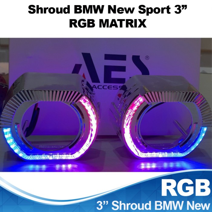 Shroud Bmw New Sport RGB Matrix 3 inch Shroud Projie BMW New RGB