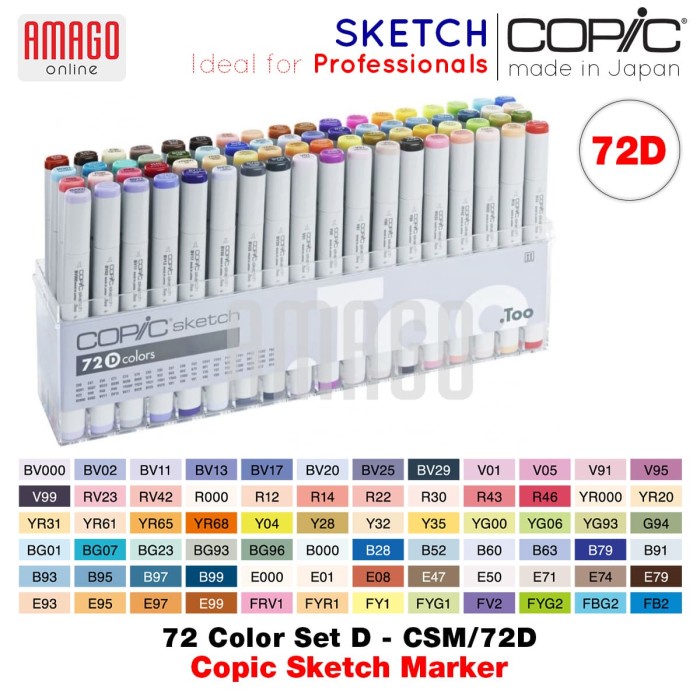 

✨Sale Copic Sketch - 72 Color Set D - Csm/72D Berkualitas