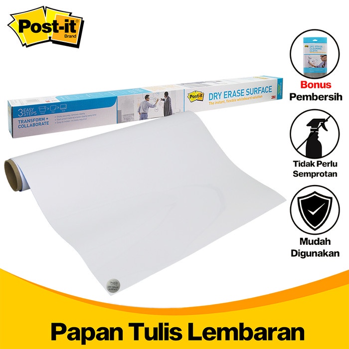 

✨Sale 3M Post-It Papan Tulis Instan 120 X 90 Cm Dry Erase Surface 3M-Def4X3 Bisa Sameday