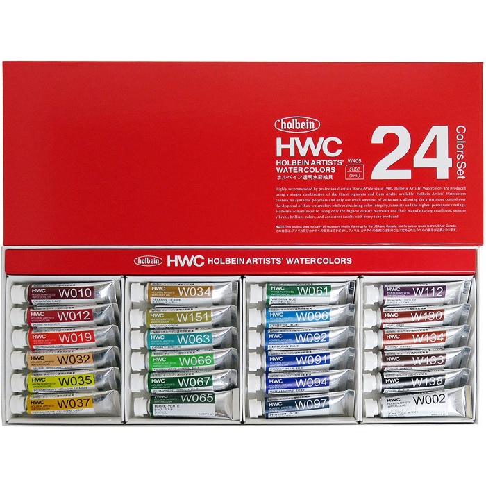 

✨Sale W405 Holbein Artist'S Watercolor Set Of 24 Colors 5Ml Terbaru