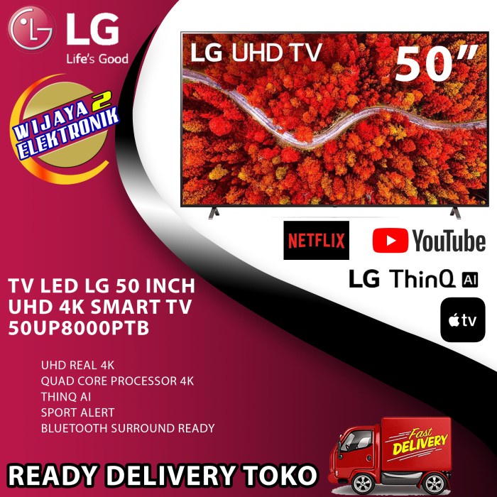 ✨Ori Tv Led 50 Inch Lg 50Up8000 Smart Tv Uhd 4K Hdr Magic Remote Limited