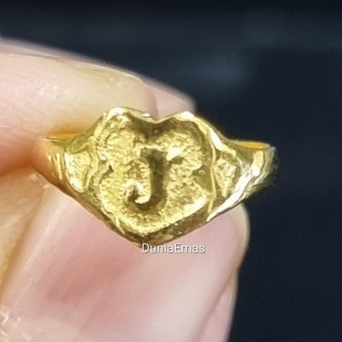 ✨Ori Cincin Anak Bayi Huruf J Emas Kuning 23 Karat Sni 2020 - 094 Gram Limited