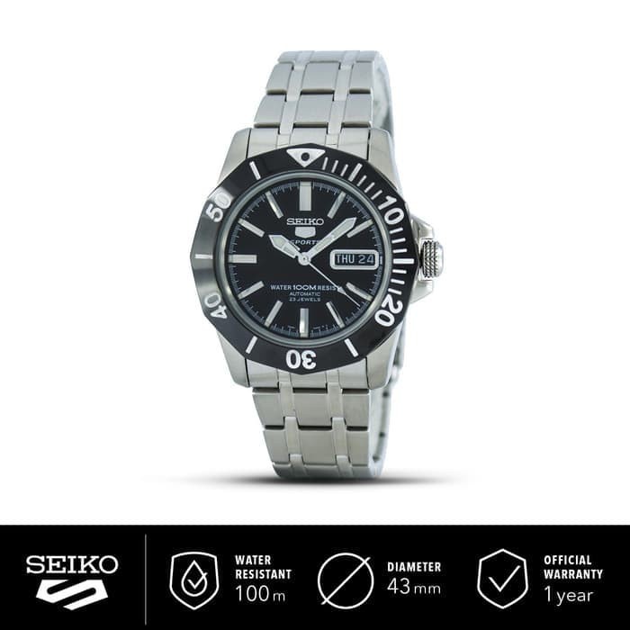 ✅Termurah Jam Tangan Pria Seiko 5 Sports Snzf77K1 Black Bezel  Jam Pria Diskon