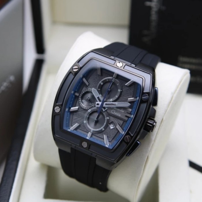 ✅Sale Alexandre Christie Ac 6625 Black Blue Ac6625 Pria OriginalRubber Diskon