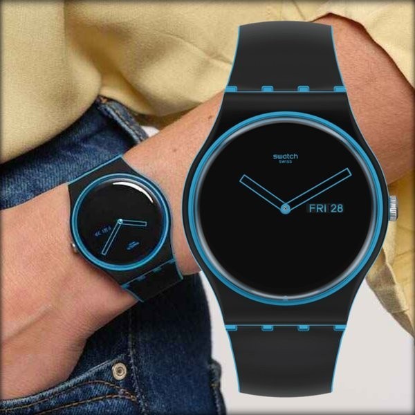 ✅Ori Jam Tangan Pria Swatch So29S701 Minimal Line Blue Original Terbaru