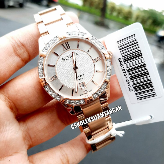 ✅New Ori Jam Tangan Wanita Bonia Bnb10703-2513S Harden Crystal Rosegold Origina Diskon