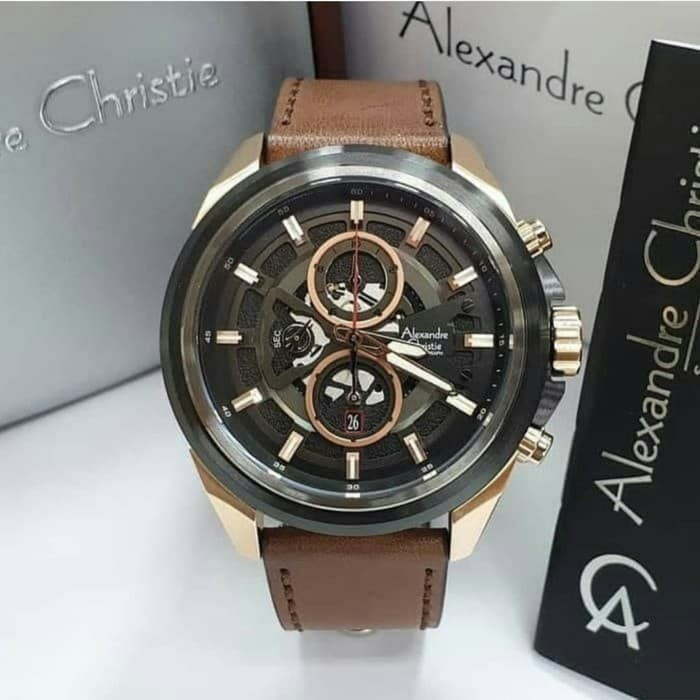 ✅Ori Jam Tangan Pria Alexandre Christie Ac 6504 Original Tali Kulit Bisa Sameday