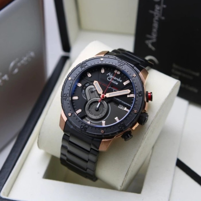 ✅New Alexandre Christie Ac 6627 Rosegold Black Ac6627 Pria OriStainless Limited