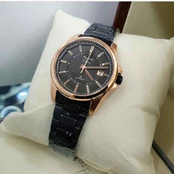 ✅Baru Jam Tangan Wanita Alexandre Christie Ac8502 - Ac 8502 Black Rosegold Terbaru
