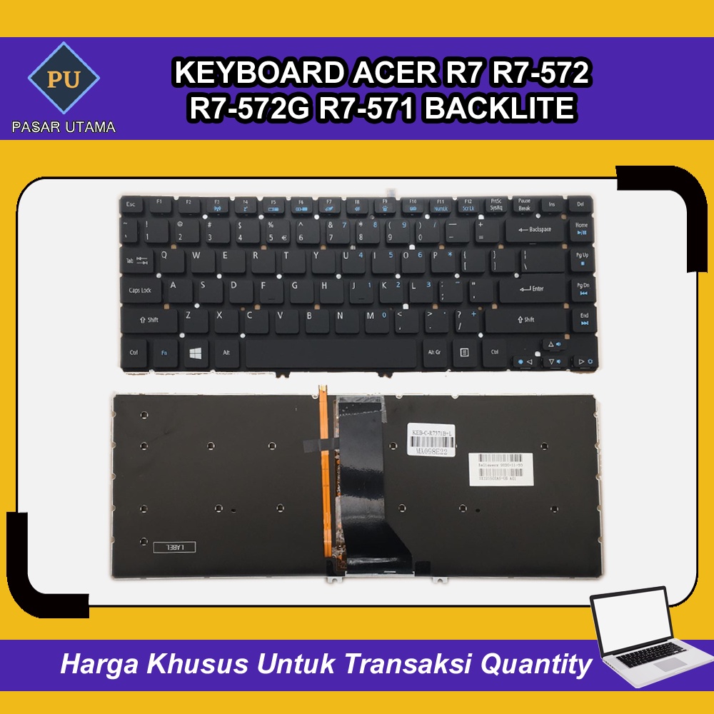 Keyboard Laptop Acer R7 R7-572 R7-572G R7-571 Backlite