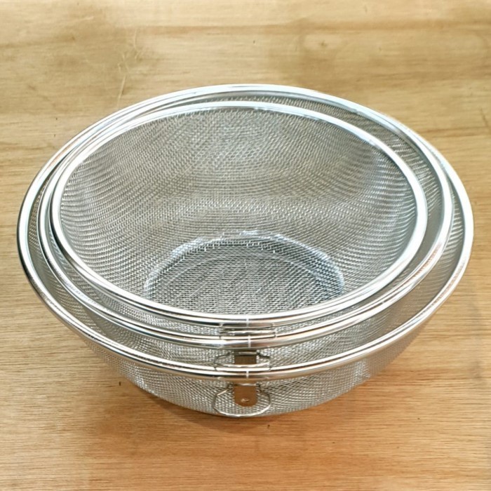 Saringgan Tirisan Strainer Bulat Stainless Steel 304/ Strainer 18X7Cm