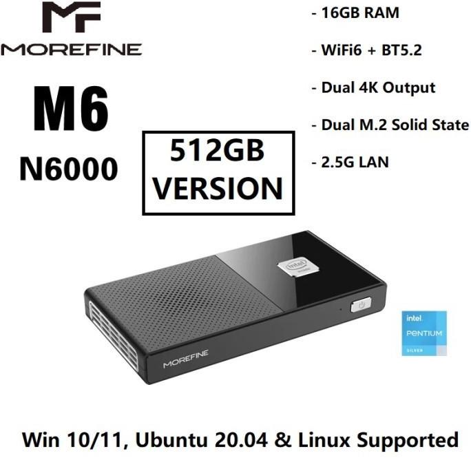 Morefine M6 Pocket Mini Pc - Ram 16Gb Rom 512Gb - Intel N6000 Kode 328