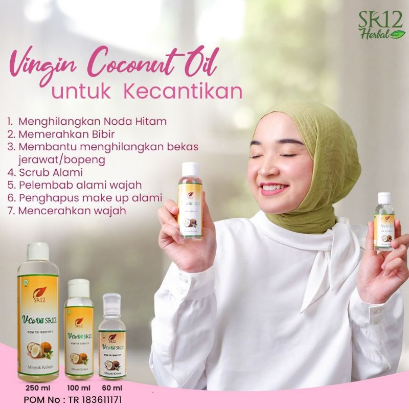 VCO SR12 | MINYAK KELAPA VCO | Virgin Coconut Oil | Mengatasi Alergi Kulit | Tumit Pecah-Pecah | Str
