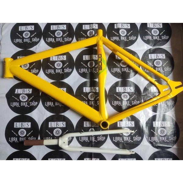 NOS FRAME FORK FIXIE UNITED SOLOIST 77 KUNING