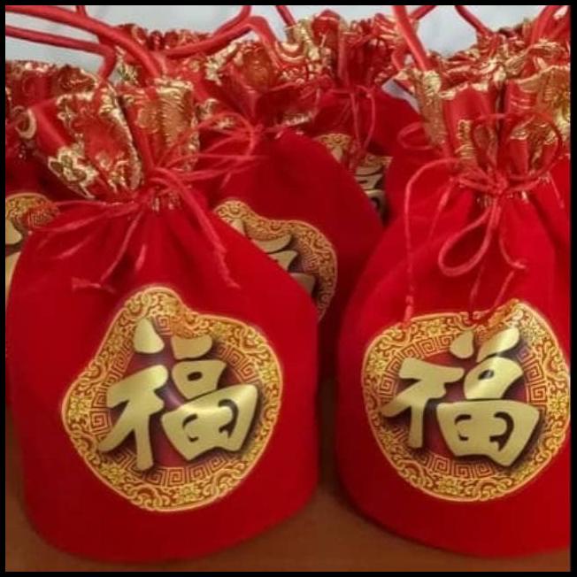 

TERBARU HOT SALE TAS HAMPERS IMLEK BAG CNY FU MERAH UNTUK KUE / BUAH 12PCS
