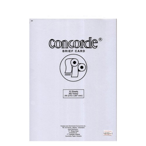 

KERTAS CONCORDE 80320 A4 160GR WARNA PUTIH