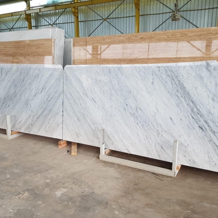 ✅New Ori White Carara Marmer Lantai Marmer Dinding Diskon