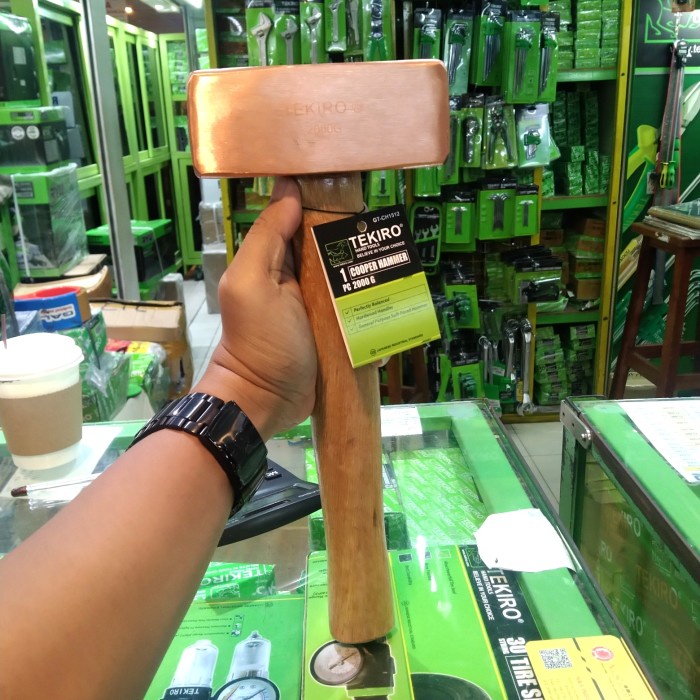 ✅New Ori Tekiro Palu Tembaga 2 Kg Gagang Kayu / Cooper Hammer 2 Kg Tekiro Diskon