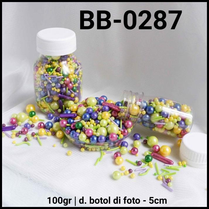 

TERMURAH BB-0287 SPRINKLES SPRINKLE SPRINGKEL 100GR MUTIARA HIJAU MIX WARNA