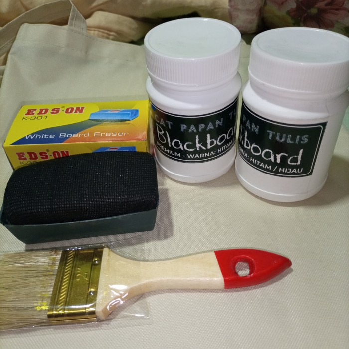 

Paket Cat Papan Tulis 2Botol @250 Gr. + Kuas 2Inchi Free 1 Ghapus